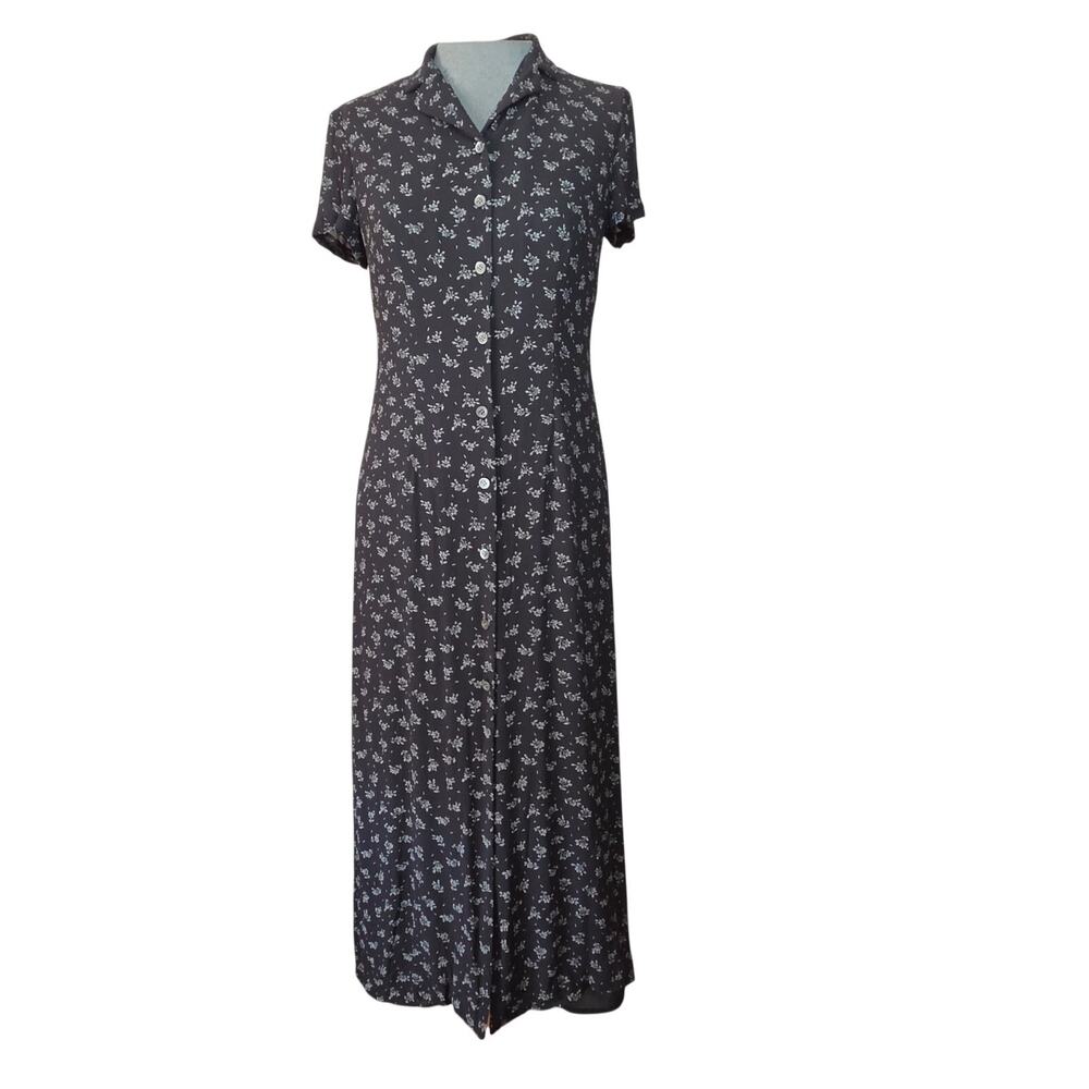 Ann Taylor Button Up Short Sleeve Dress Size 4 Petite